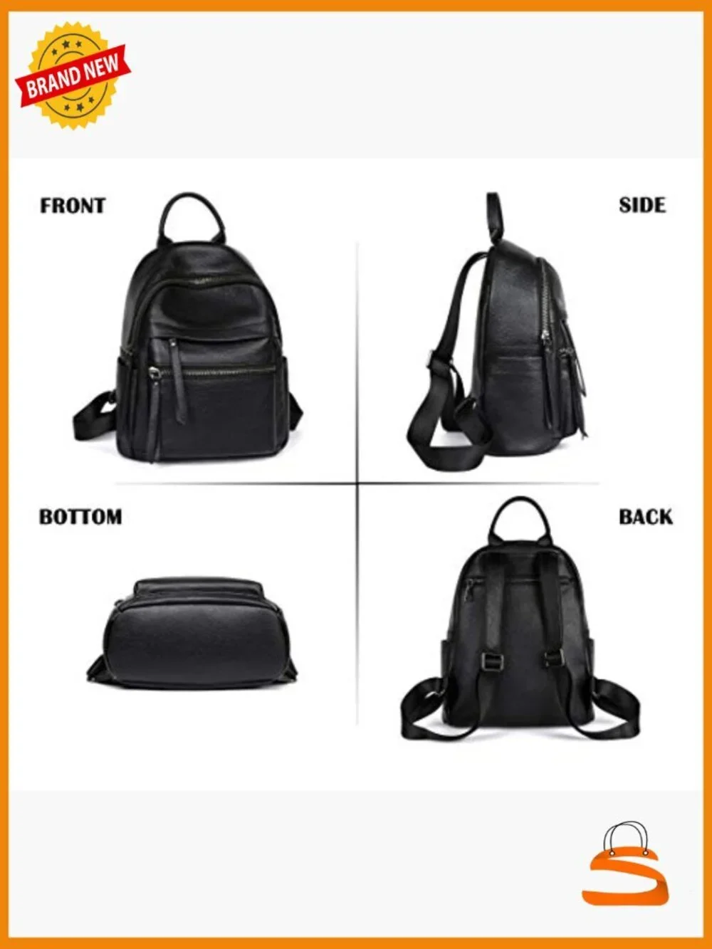 Genuine Leather Backpack Purse for Women Multi-functional Daypack Small